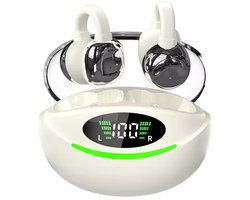 Draadloze oordopjes met Oorclip Wit - Geschikt voor Apple en Android - Bluetooth 5.3 - Draadloze oortje Bluetooth - Sport Oordopjes - Bluetooth Oordopjes - Draadloze Oordopjes - Oortjes Draadloos - In-Ear Oordopjes