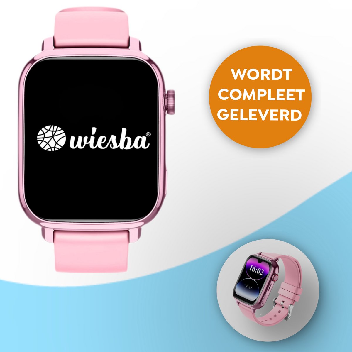 Wiesba WB13 - smartwatch kinderen - gps horloge kind - kinderhorloge bellen - gps tracker kinderhorloge - kinderhorloge met gps - kinderhorloge - Roze