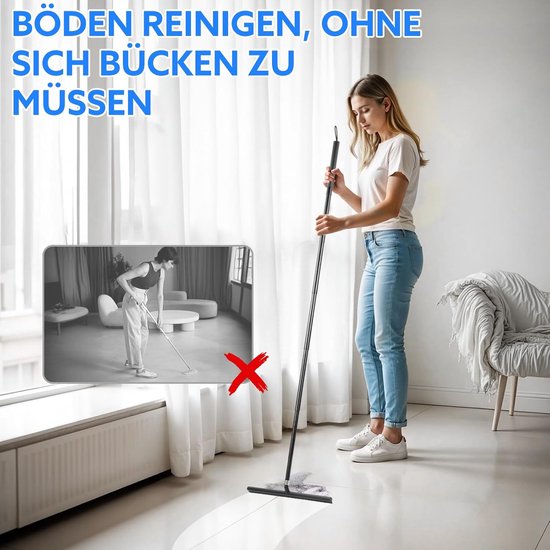 Uitschuifbare Silicone Douchewisser met Telescoopsteel - Tot 146cm - Streepvrij en Flexibel voor Badkamer en Ramen van Emooqi — afbeelding 4