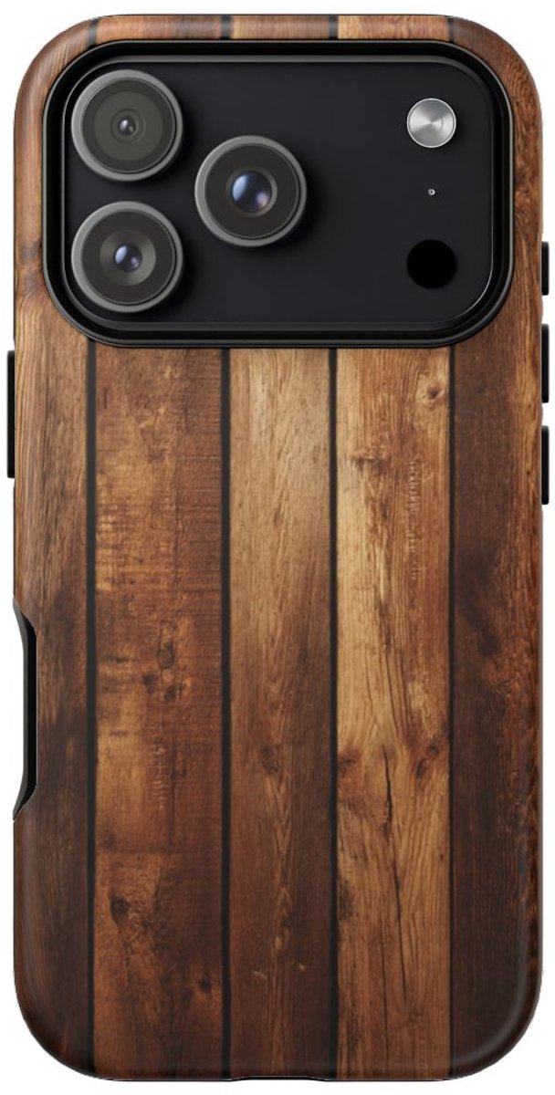Rustiek Houten Plankenpatroon – Telefoonhoesje Geschikt voor iPhone 17 Pro