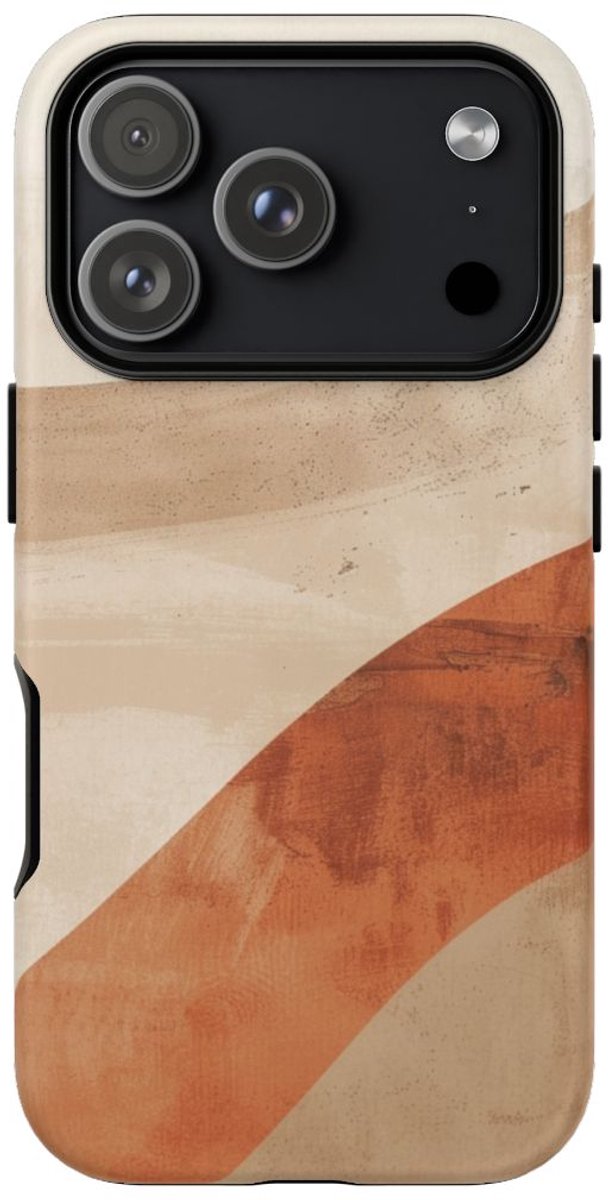 Abstracte Warme Terracotta-Lijnen – Telefoonhoesje Geschikt voor iPhone 17 Pro