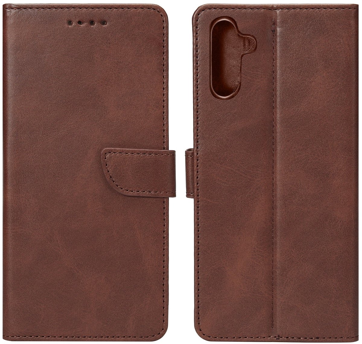 Rixus Bookcase For Samsung Galaxy S25 FE Brown