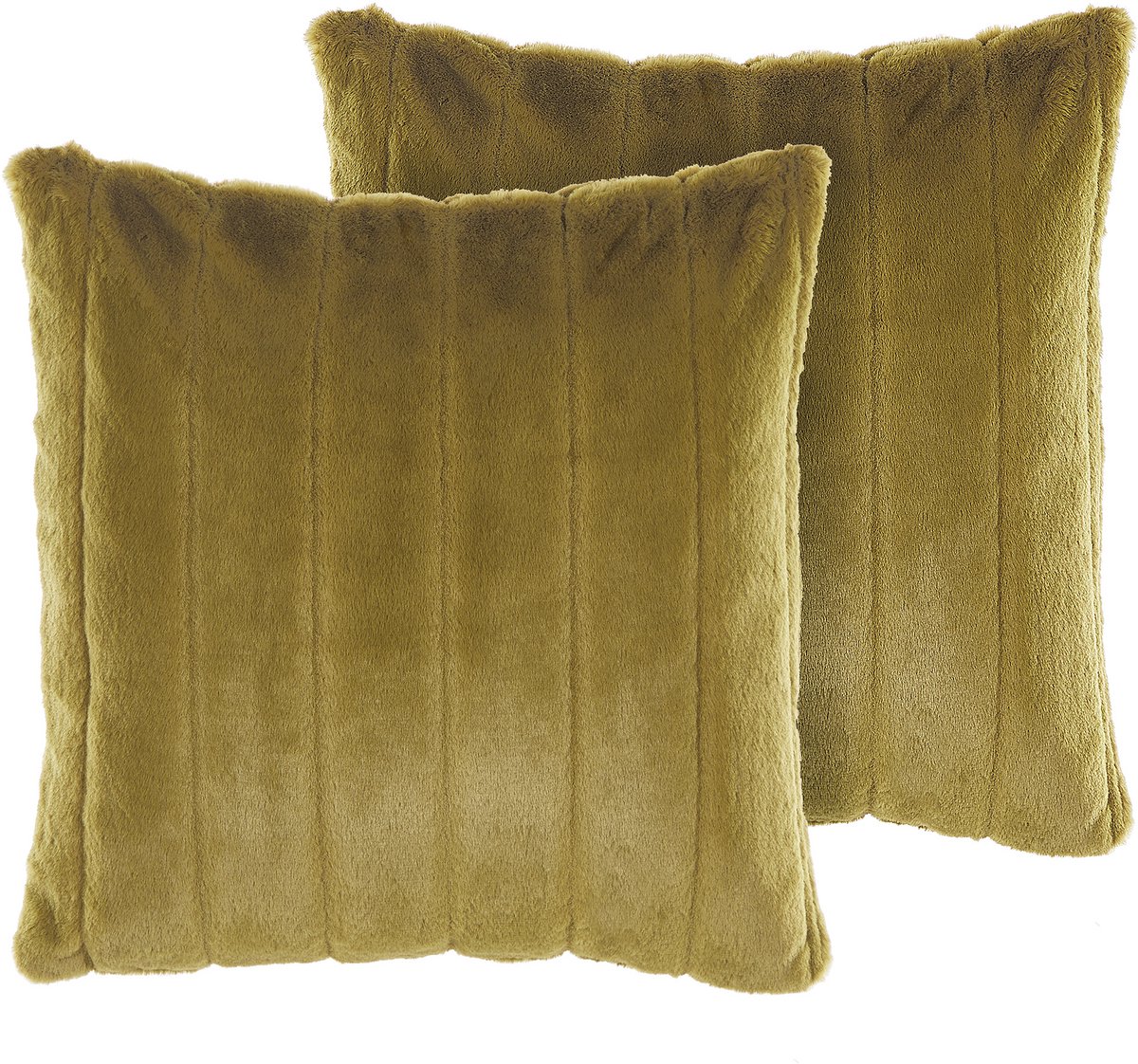 Beliani PUMILA - Sierkussen set van 2 - Olijfgroen - 45 x 45 cm - Polyester