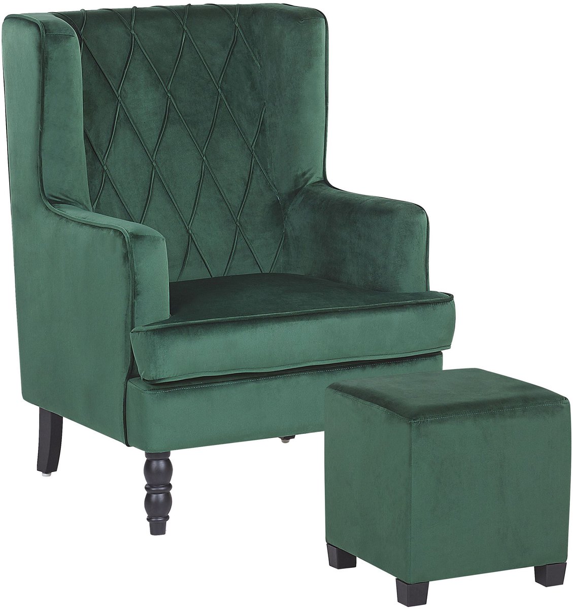 SANDSET - Fauteuil - Donkergroen - Fluweel