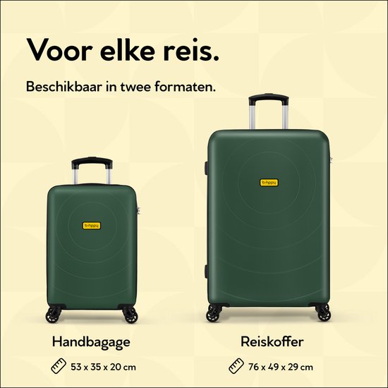 BHPPY Reiskoffer groot 75x49x29cm - Lichtgewicht koffer met 95L inhoud - Reiskoffer met wielen - Veilig cijferslot - Jungle Green
