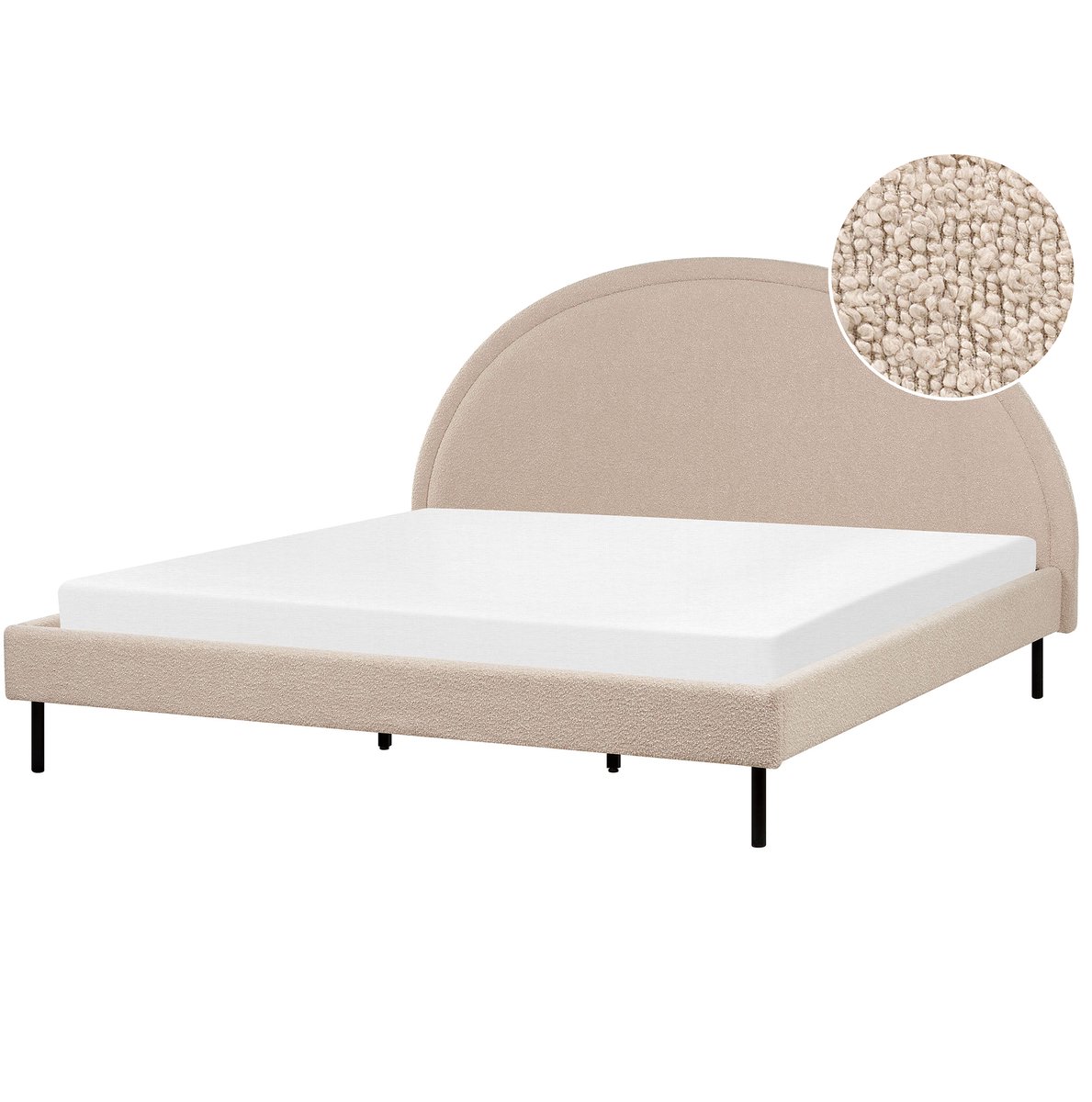 BELIANI MARGUT - Bed - Beige - 180 x 200 cm - Bouclé