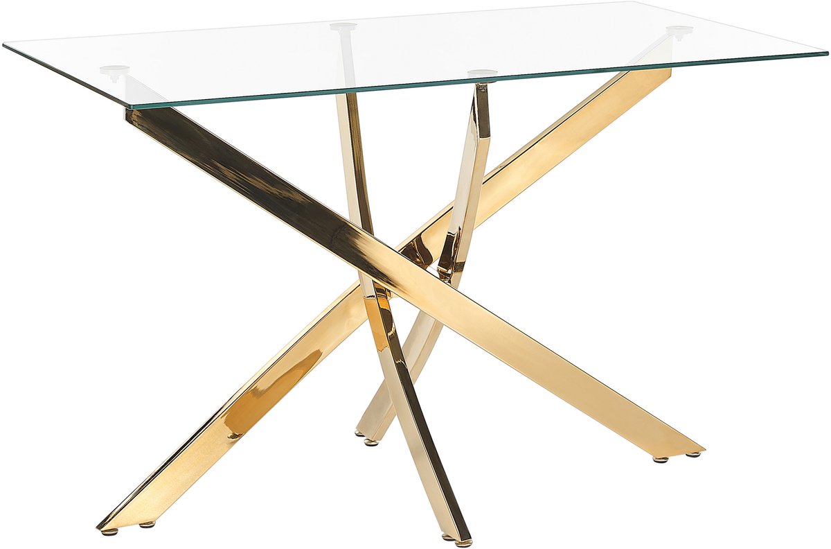 Beliani MARAMO - Eettafel - Goud - 120 x 70 cm - Veiligheidsglas