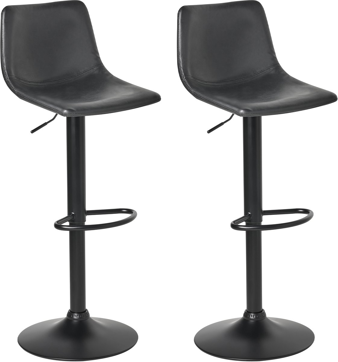 LEBRIJA - Barkruk set van 2 - Zwart - Kunstleer