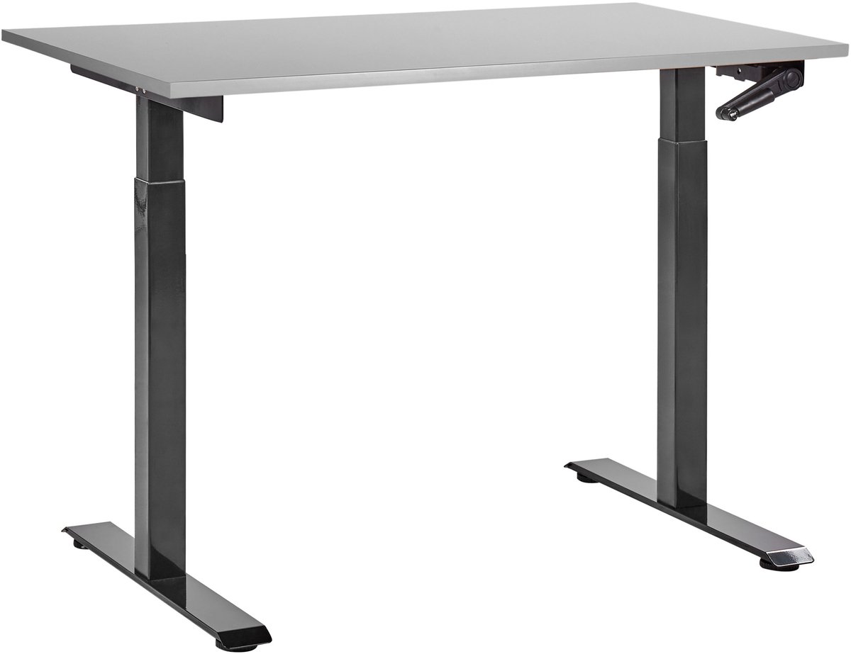 Beliani DESTINES - Verstelbaar bureau - Grijs/Zwart - 120 x 72 cm - MDF