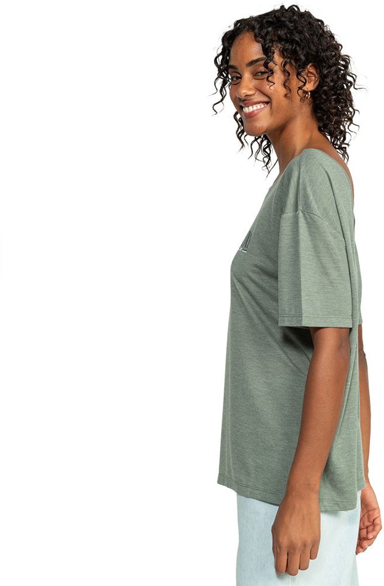 Roxy Beach Band T-shirt Met Korte Mouwen XL Vrouw Groen