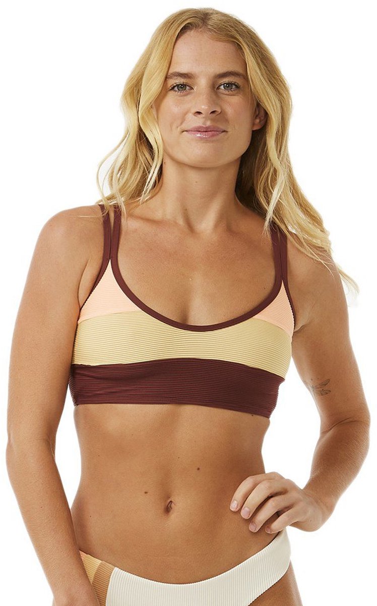Rip Curl Block Party Spliced Bikinitop XS Vrouw Plum