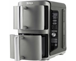 Dubbele Lade XL Airfryer met 9,5L Capaciteit en 4 Kookniveaus voor 8 Porties