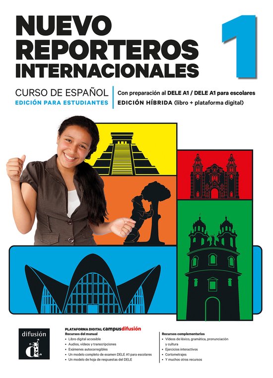 Nuevo Reporteros Internacionales 1. Edicion Hibrida Para Est ... - cover