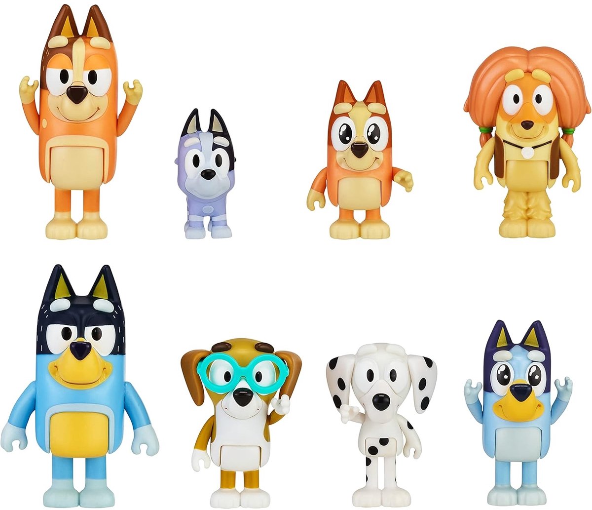BLUEY - 8 Speelfiguren Familie & Vrienden - Speelfigurenset — afbeelding 4