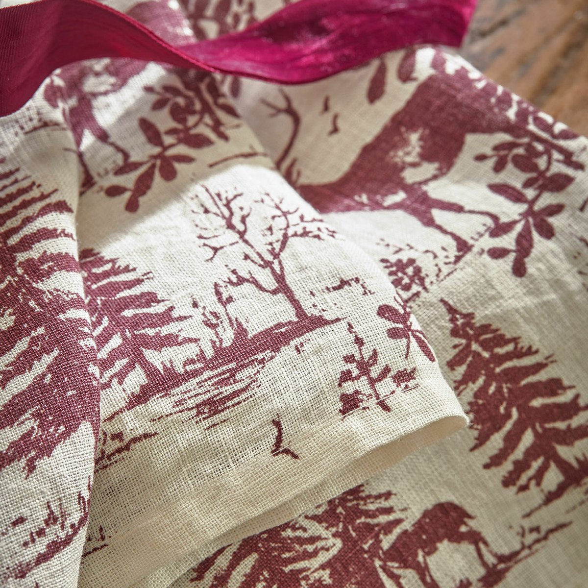 LOBERON Servet set van 4 Sundraen rood/wit