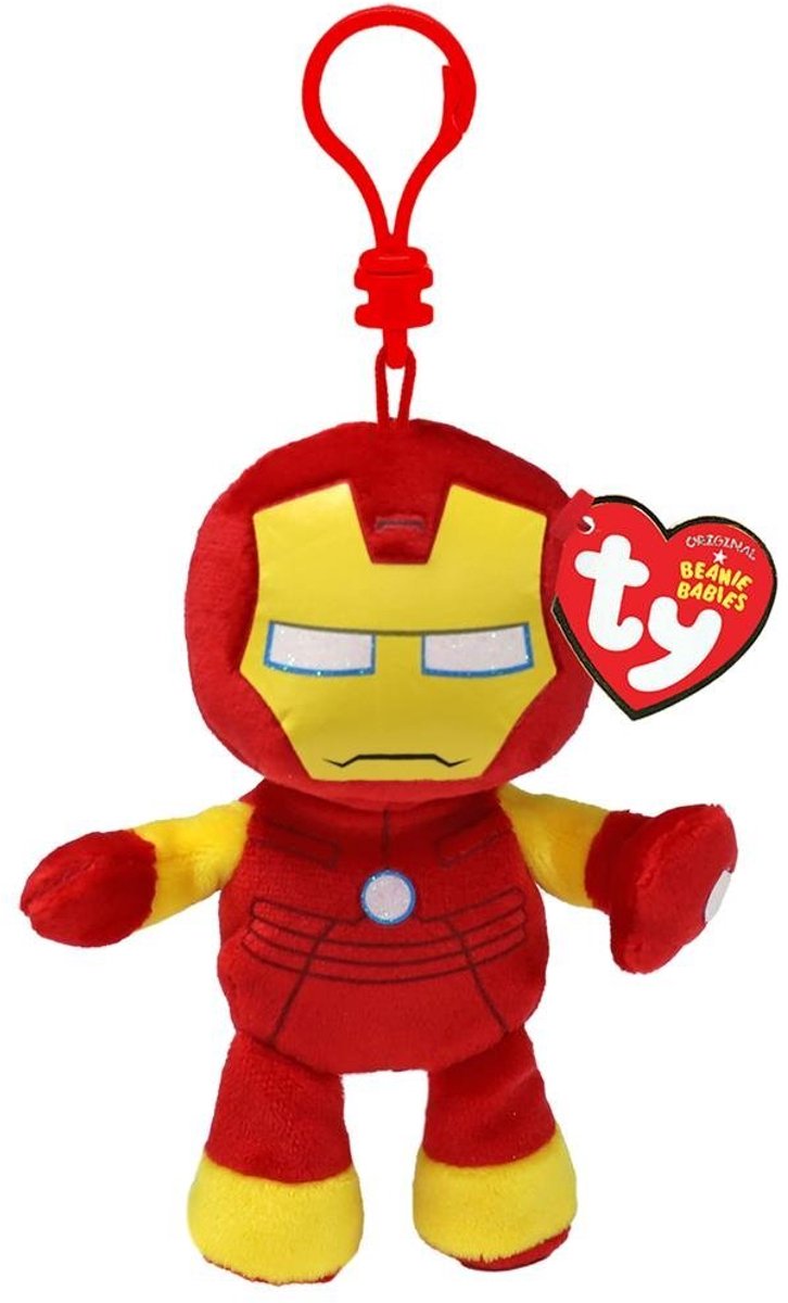 Ty Marvel Iron Man pluche sleutelhanger - Superhelden fan cadeau.