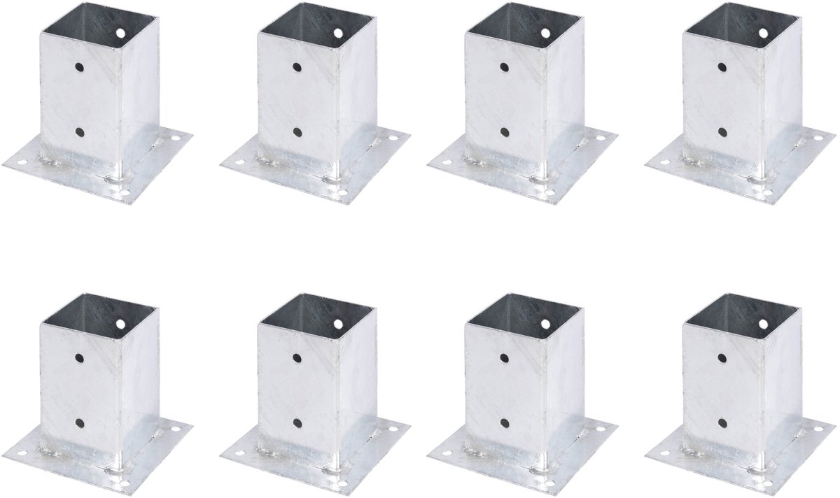 Alberts 8 x opschroefhuls voor vierkante houten palen, 91x91 mm, thermisch verzinkt, voor opschroeven