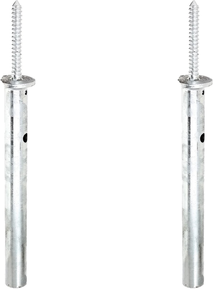Alberts 2 x paaldrager, voor inbetonneren, Schraubenlänge 120 mm, buis-Ø 42 mm, thermisch verzinkt