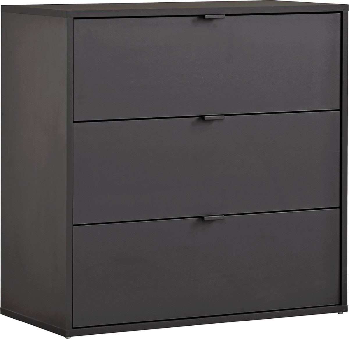mokebo commode 'Die Stilvolle' (80x73x40cm) sideboard, voor slaapkamer, hal & kinderkamer met 3 houten lades in antraciet zwart