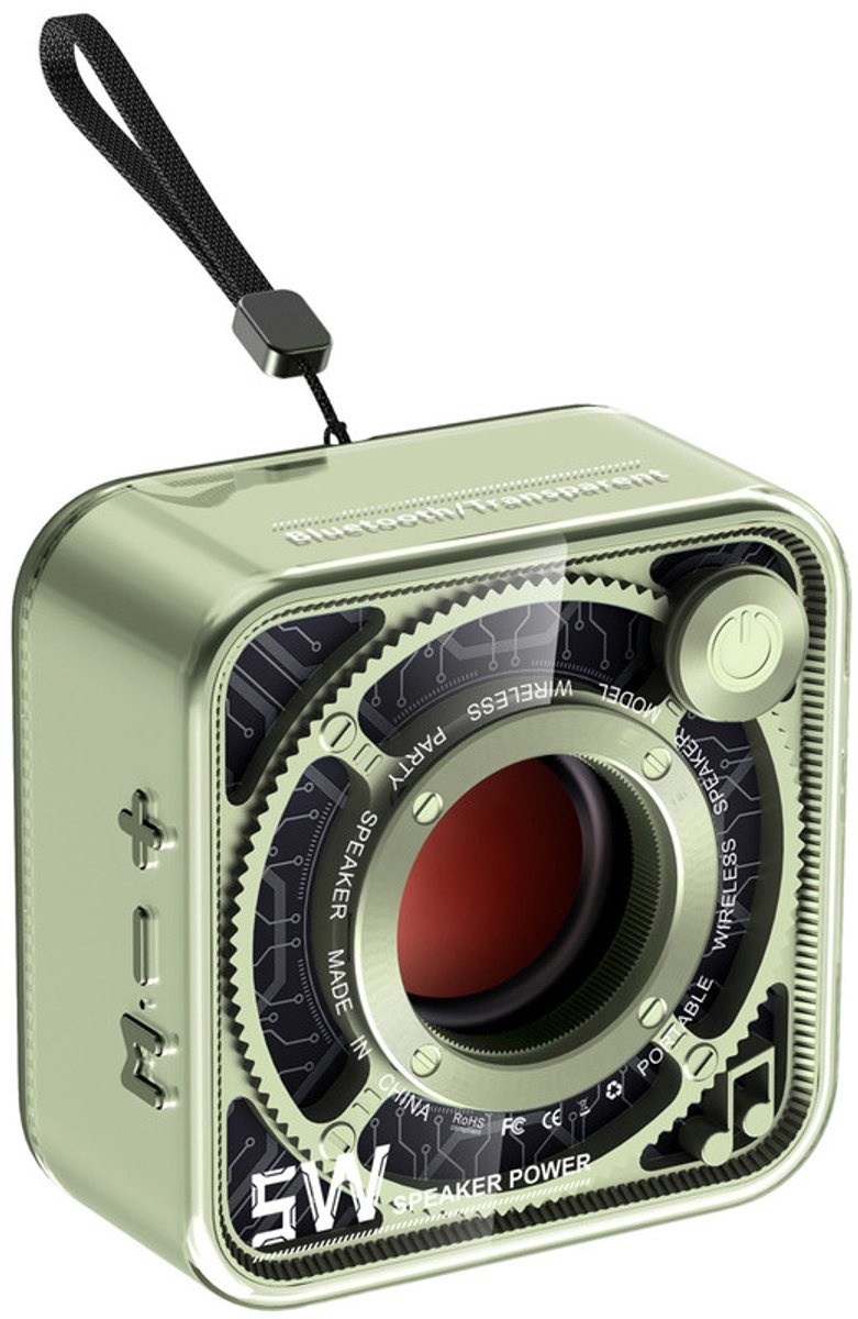 JeiibrZui Bluetooth Luidspreker - Draagbare Mini Speaker - 5 W Geluidskwaliteit - 4 Uur Batterijduur - Retro Design - Groen
