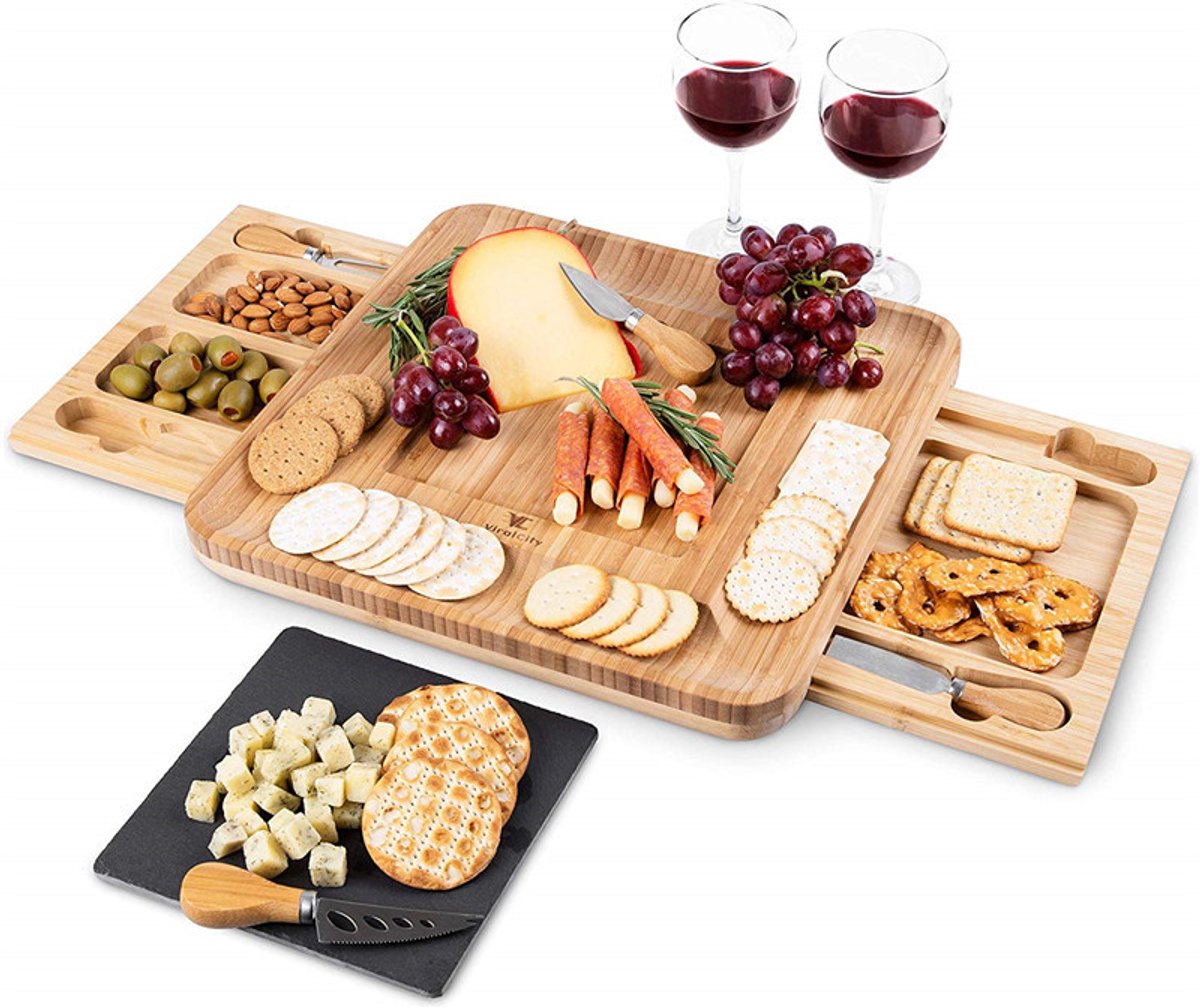 Alora Borrelplank Rock & Board - Tapasplank - Borrelplank Hout - Borrelpakket - Seveerplank - Hapjesplank