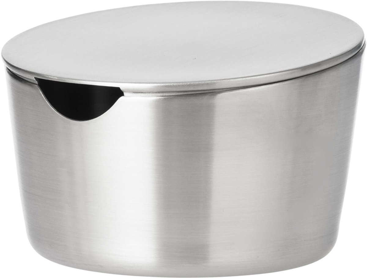 Esmeyer suikerpot met deksel VISTA, rond, zilver