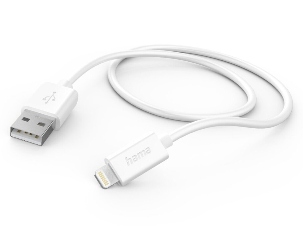 Hama USB-laadkabel - USB-A naar lightning - USB naar Apple Lightning - 1 meter - Geschikt voor Smartphone en Tablet - Wit