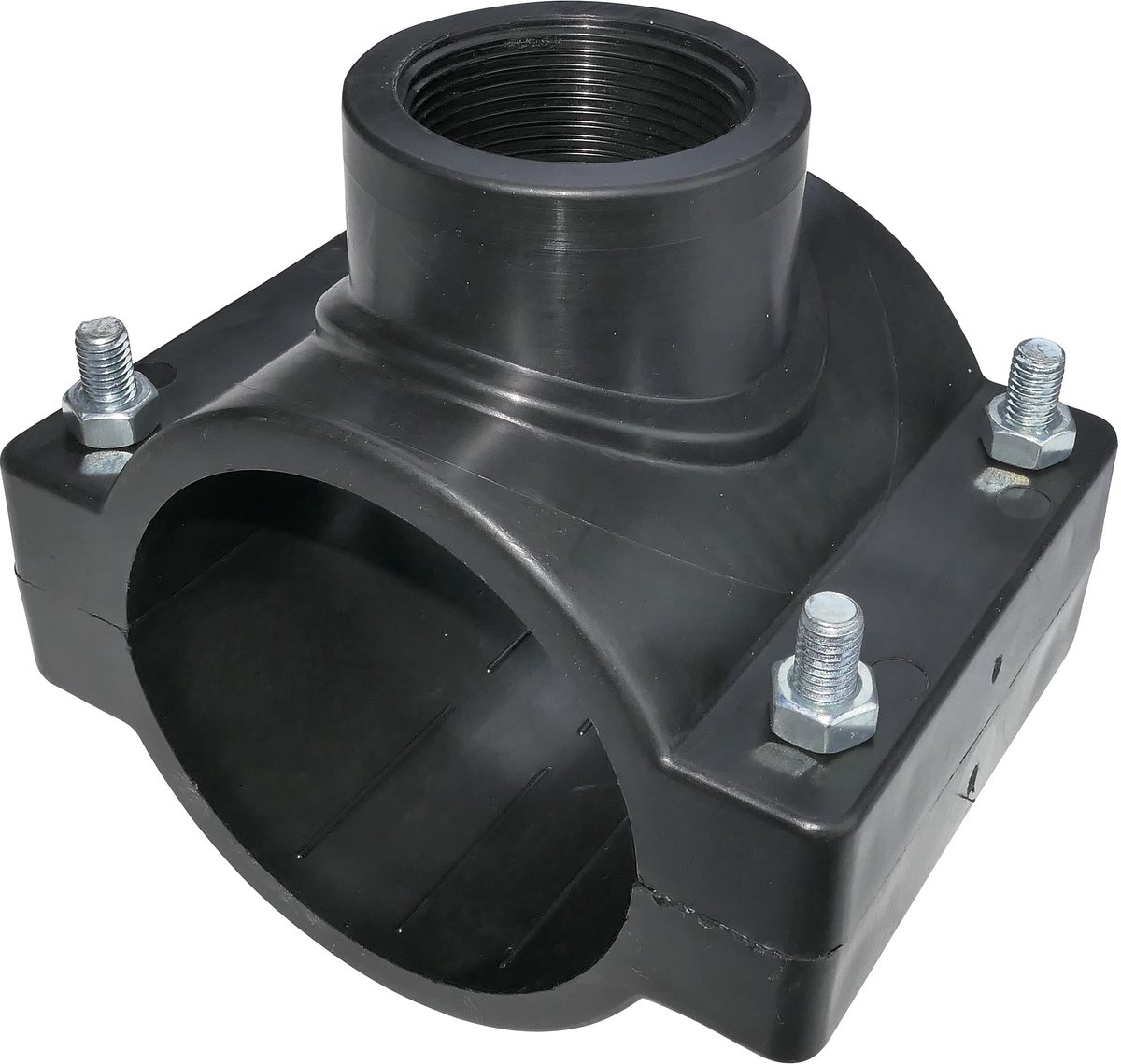 Aerzetix - C51868 - Slangklem voor buizen Ã˜ 90 - Schroefdraad 1 1/2" - Met 4 Bouten - Tak-klem voor secundaire buizen