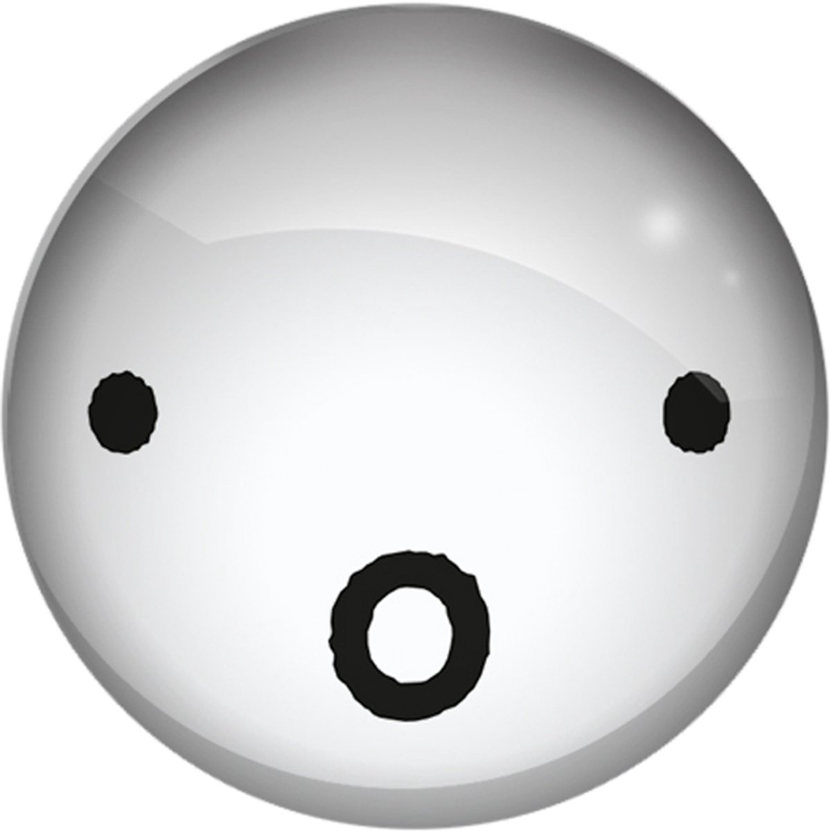 Koelkastmagneet - Glasmagneet Nijntjes Snoet - Rond Wit - Verbaasd - 3cm