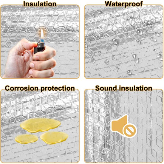 Auto Isolatiefolie 50 x 400 cm x 2 mm - 1 m² Warmtereflecterende Geluidsisolatiemat van Aluminium - Voor Motorkap, Portieren, Autodak, Vloer en Kofferbak — afbeelding 3