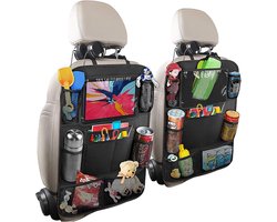 Auto Organizer Kofferbak - Auto Organizer - Autostoel Organizer - Auto Organizer, 2-delige Oxford Stof Stoel Organizers, Ideaal voor het Opslaan van Speelgoed, Snack en Drinkhouder in de Auto (zwart)
