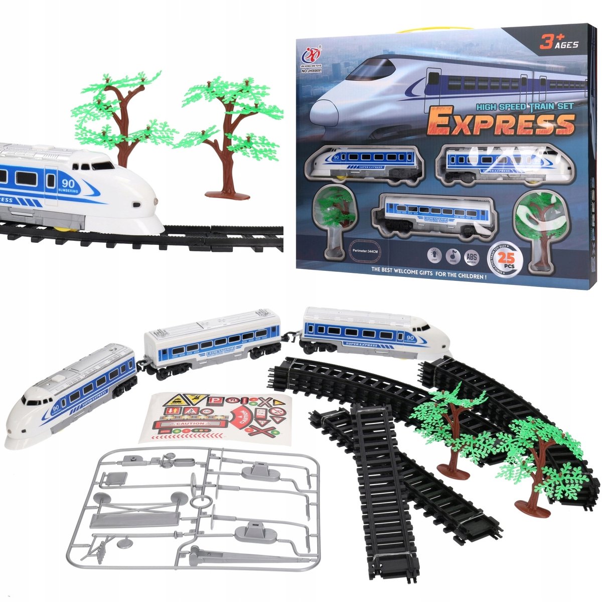 Batterijtrein Express 5027 met Geluid en 344cm Spoor