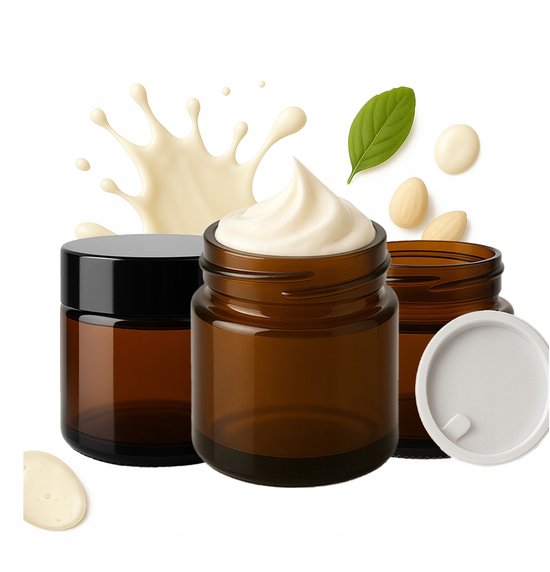 20x Pots en Verre Brun 10g - Idéal pour les crèmes en cosmétique