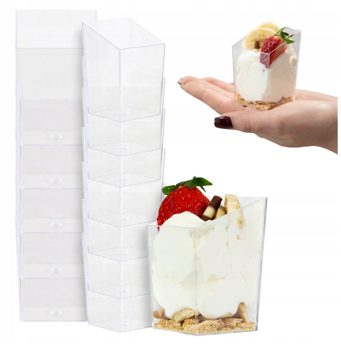 Dessertbekers 85ml - 24 stuks - Transparant Kunststof - CUTBLOCK
