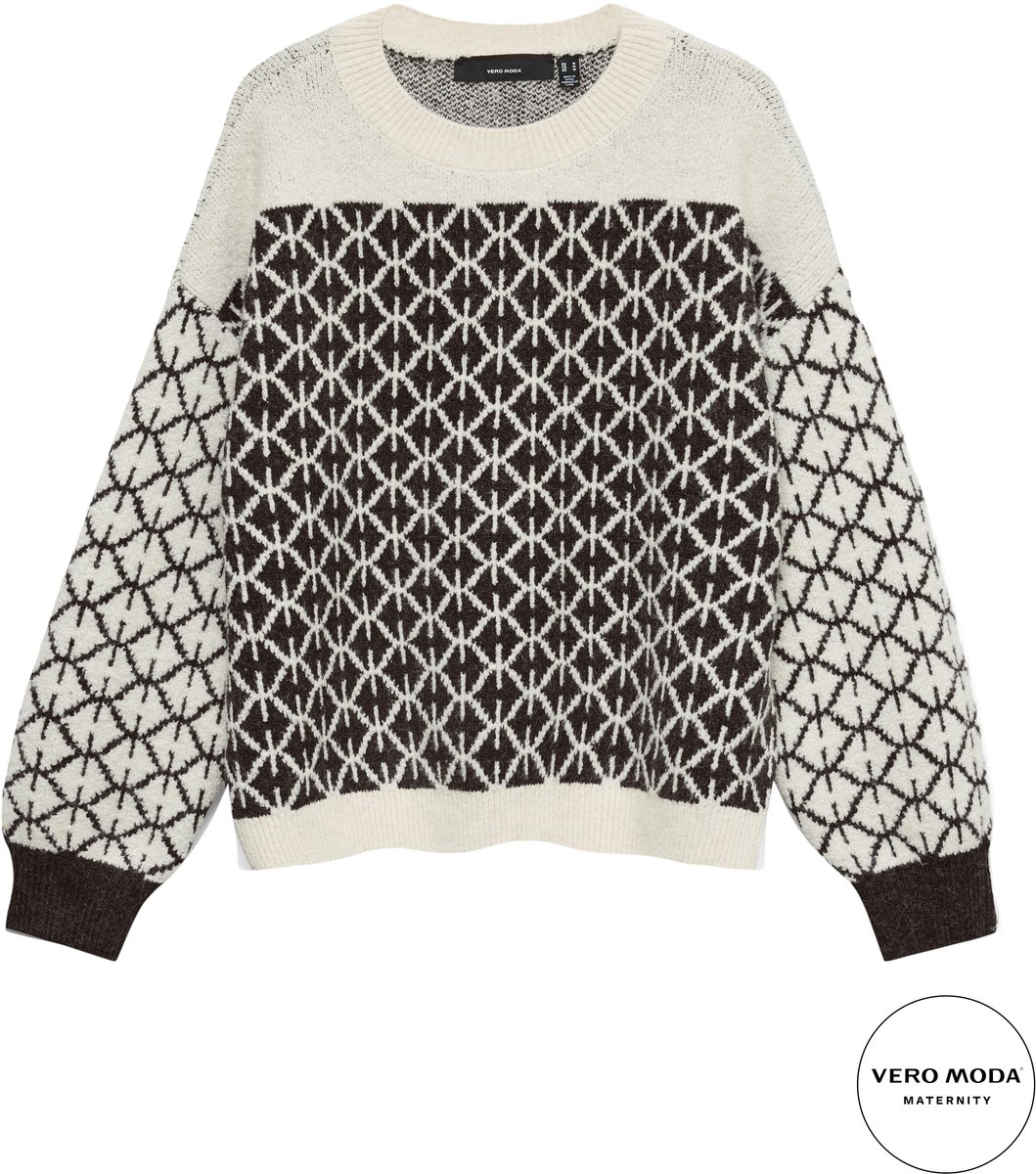 VERO MODA MATERNITY - VMMDOFFY JAQUARD LS O-NCK PULLOVER - Dames - Gebreide truien