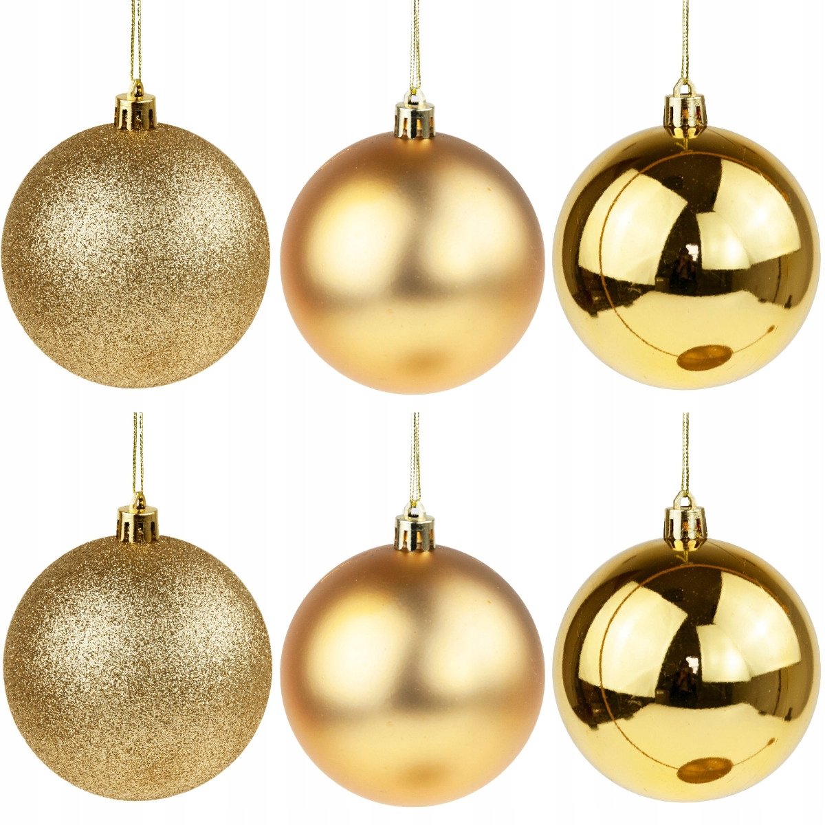 Gouden Kerstballen Set 8cm - 6 Stuks Onbreekbaar