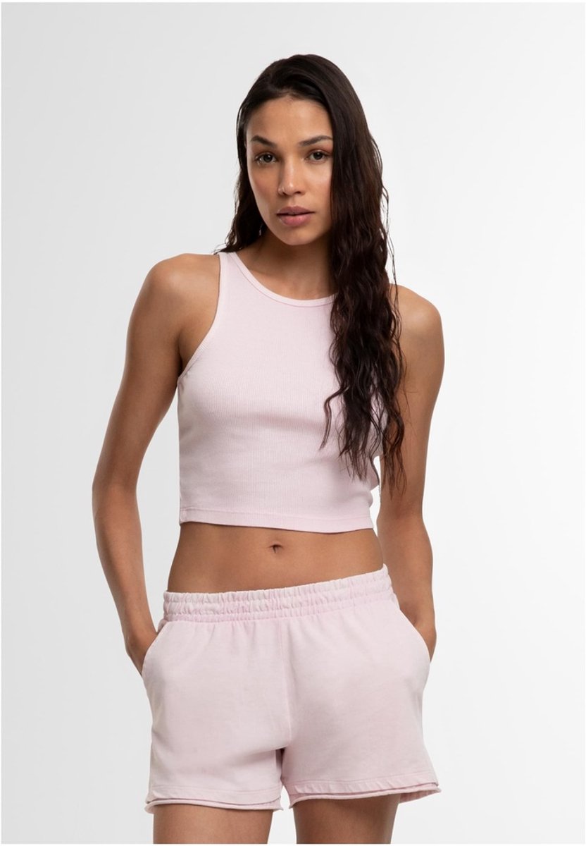 Urban Classics Washed Rib Jersey Crop top 3XL Roze