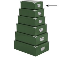5Five Boîte/boîte de rangement - 4x - vert - L28 x L19,5 x H11 cm - karton robuste - Greenbox