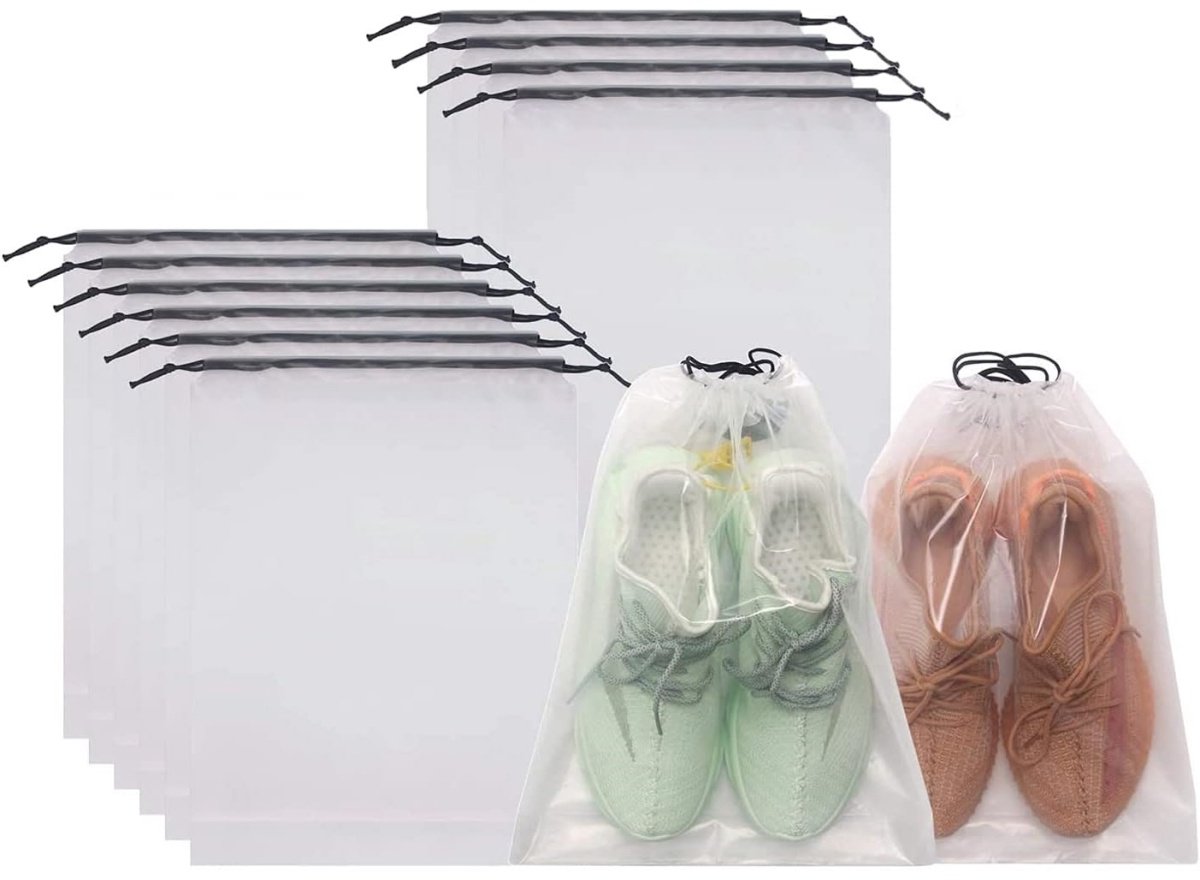 longziming -Set van 10 Grote Schoenenzakjes met Trekkoord – 30x40 cm – Waterdichte PE Schoenentas – Multifunctionele Opbergzak voor Schoenen, Reizen en Sport