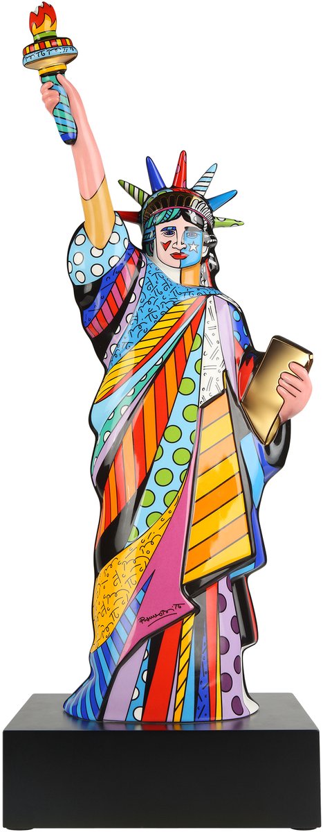 Goebel - Romero Britto | Decoratief beeld Liberty | Porselein - 69cm - Limited Edition