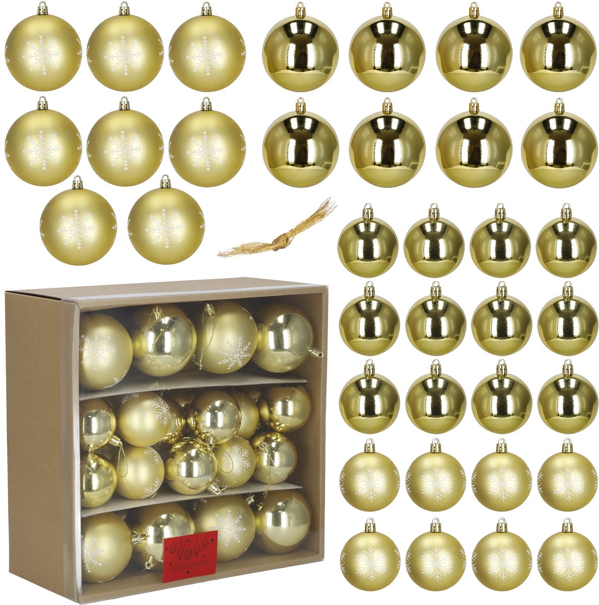 Kerstballen | 36 Stuks | 8 cm | Goud
