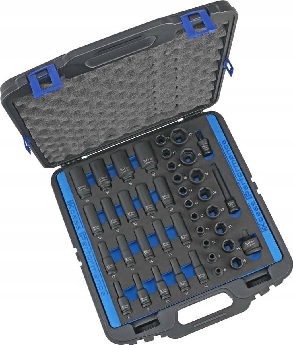 41-delige Slagdoppen Set 1/2" 8-32mm Kort & Lang met Koffer