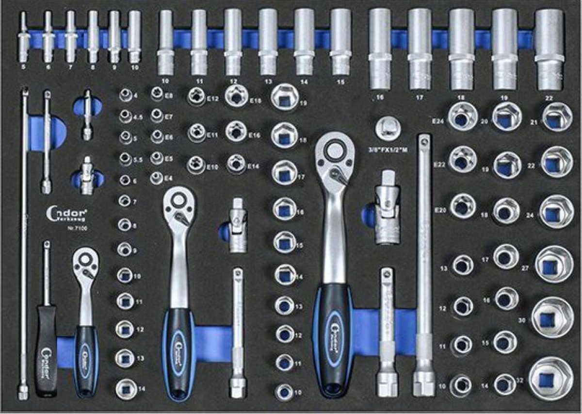 Condor Gereedschap Set: 85 Delige Dop- en Accessoireset