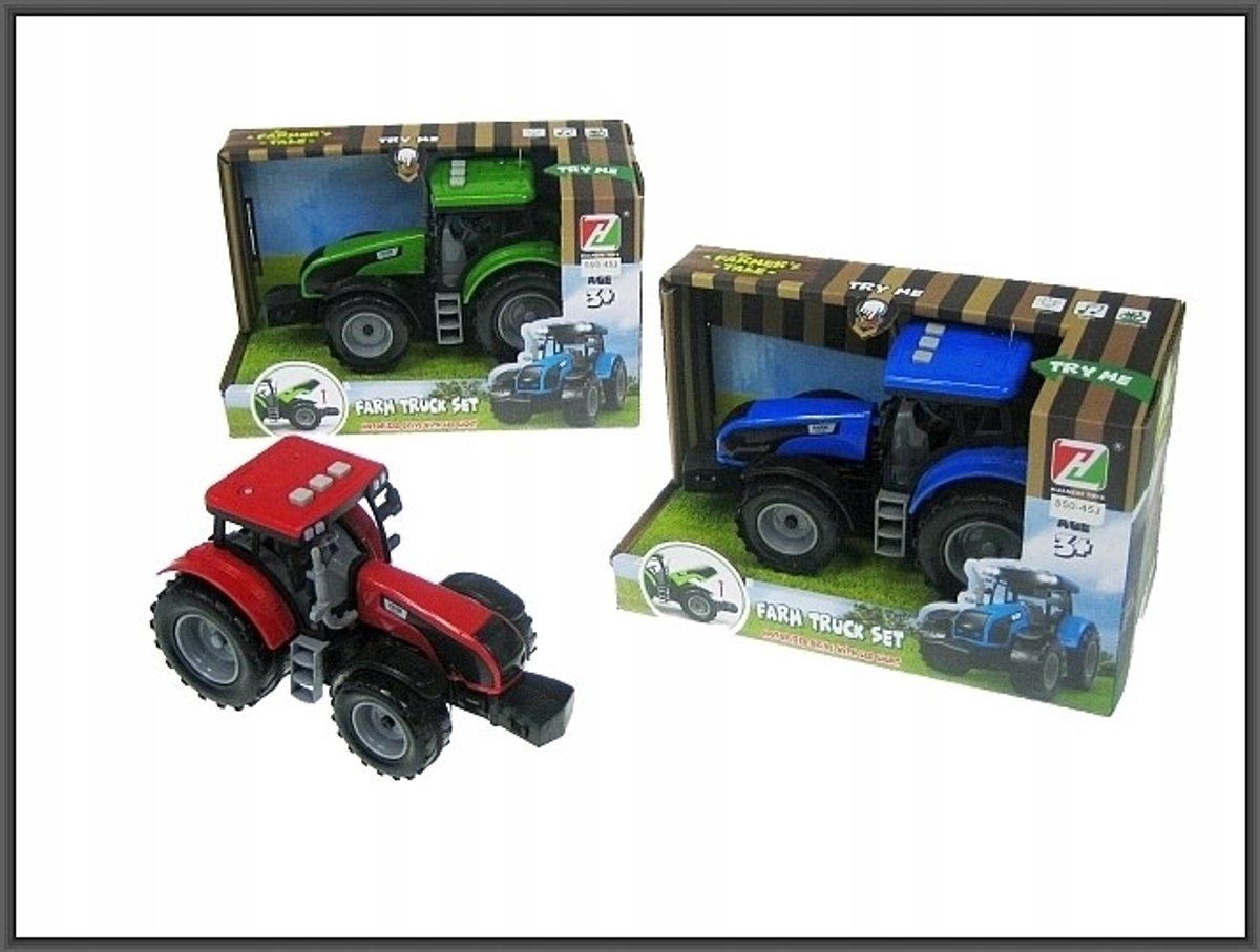 Hipo Traktor met Geluid & Licht - 18cm - Pull & Back Actie