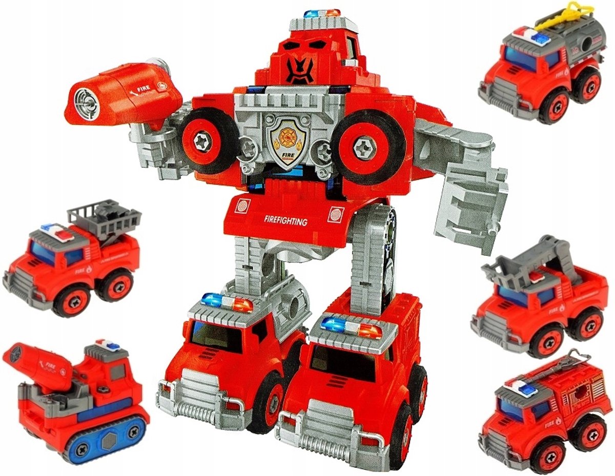 5-in-1 Schroefbare Fireweerwagen Robotset 9677