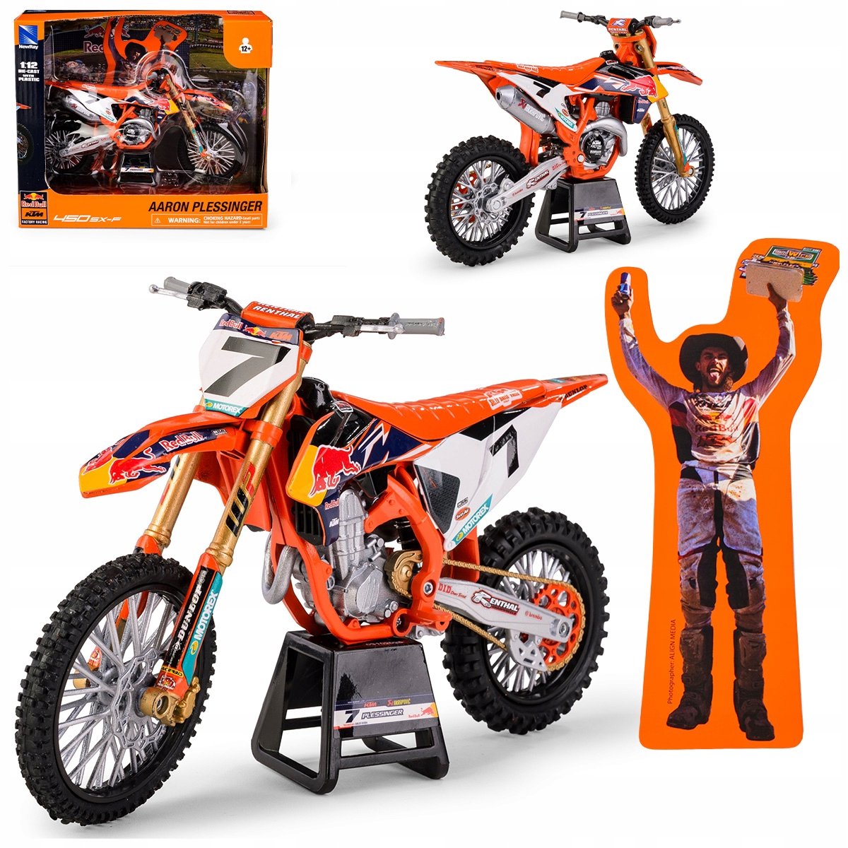 KTM 450 SX-F Red Bull Aaron Plessinger Schaal 1:12 modelmotor