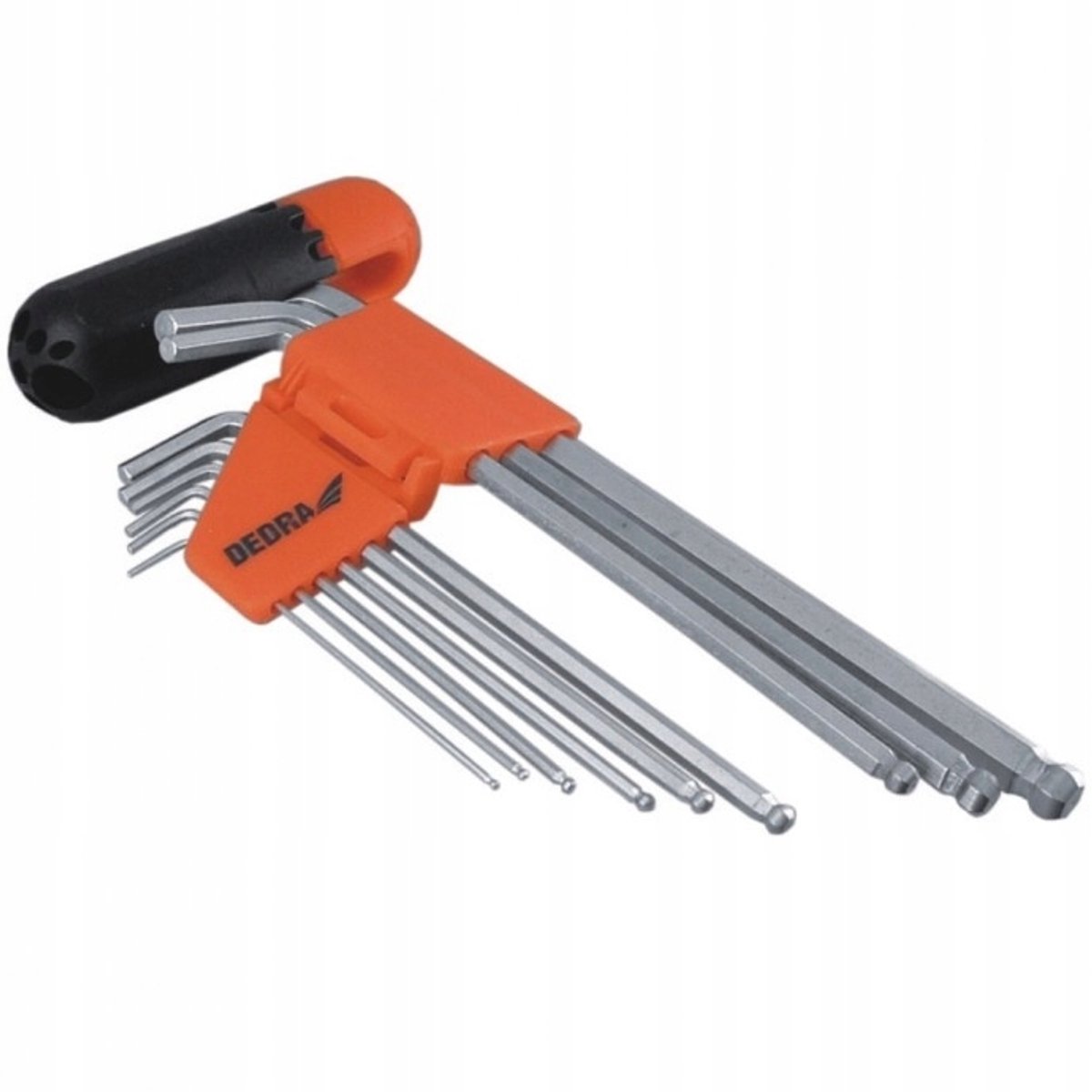DEDRA inbussleutelset met kegelbeker 1,5-10 mm CrV