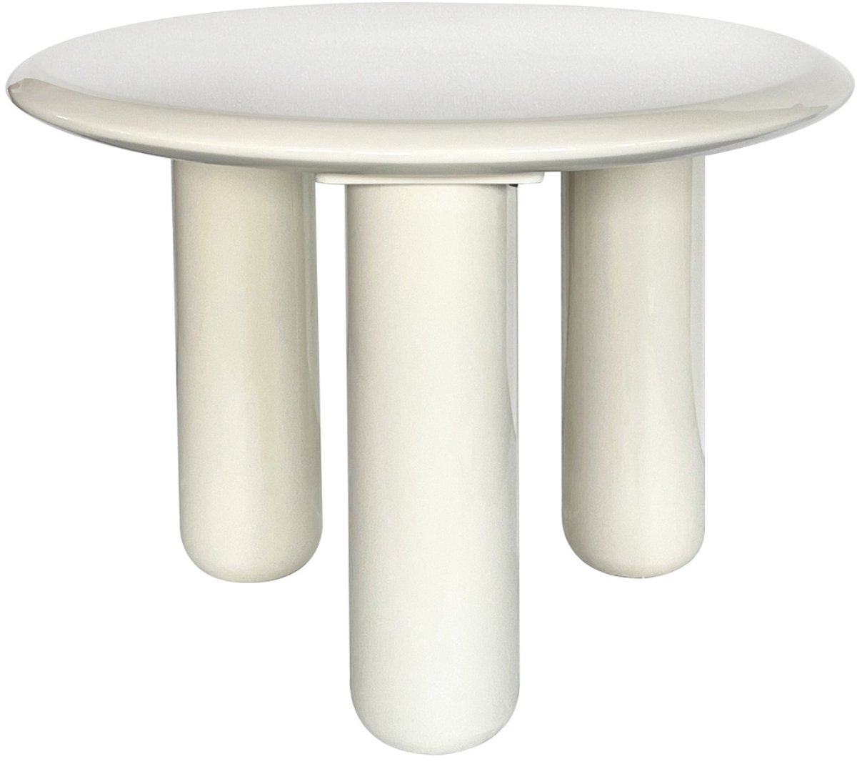 DÉJA Living Salontafel Jelsa - Rond Crème Glossy MDF - 60x60x45cm