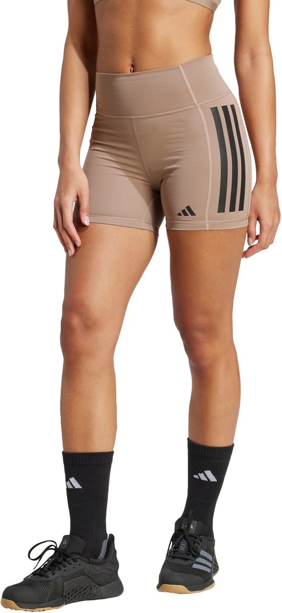 Adidas Performance Optimé 3-Stripes 1/4 Korte Legging Dames Bruin
