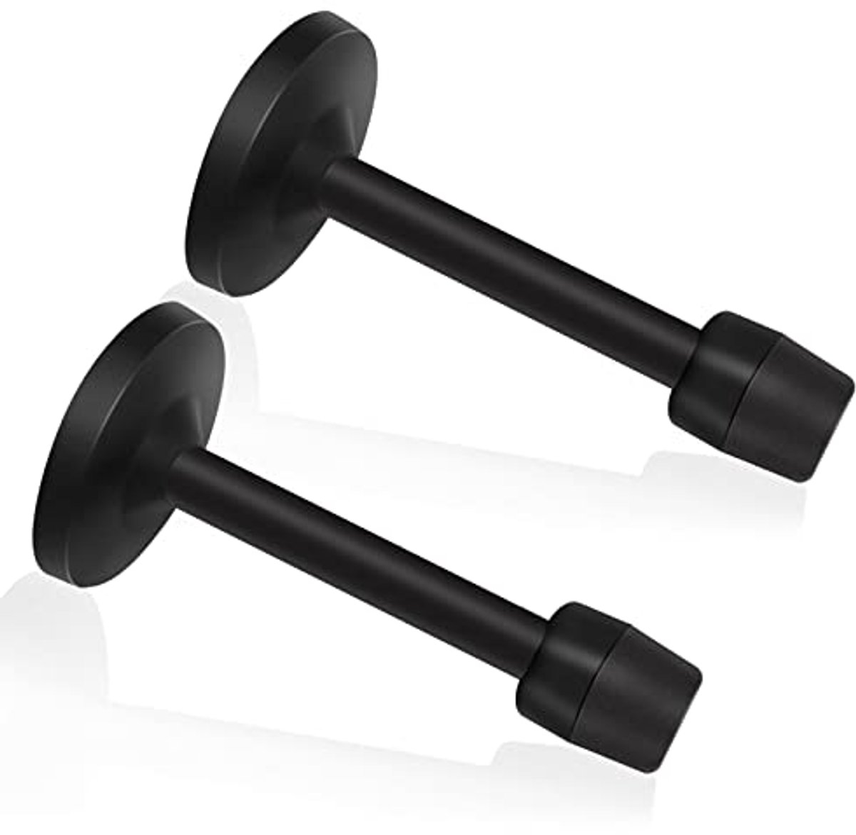 Zwarte Deurstopper Wandmontage 10 cm Met Geluiddempende Rubber Bumper
